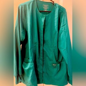 Cherokee Women’s Scrub Jacket in Hunter Green, Size Large, Like New, Comfy!